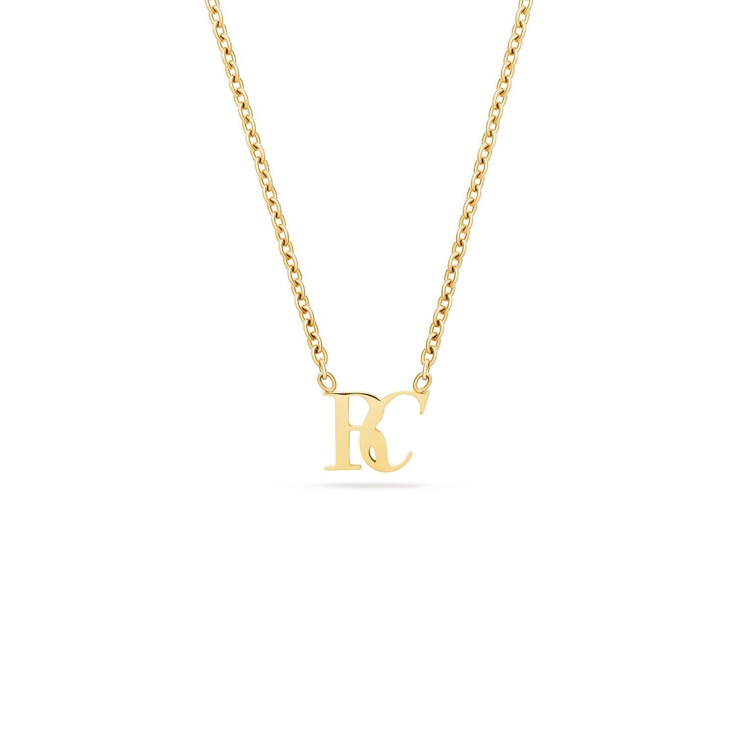 Mini Double Initial Necklace (Gold)