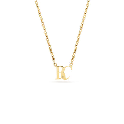 Mini Double Initial Necklace (Gold)