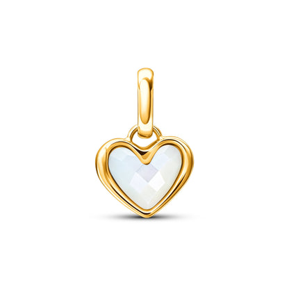 Mother of Pearl Heart Pendant (Gold)