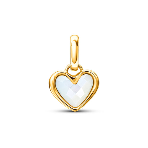 Mother of Pearl Heart Pendant (Gold)