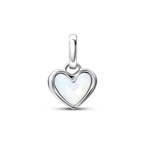 Mother of Pearl Heart Pendant (Silver)