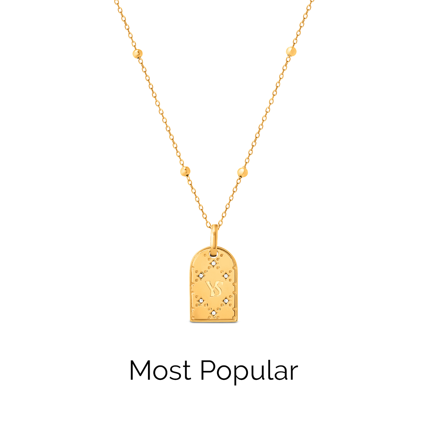 Double Monogram Necklace (Gold)