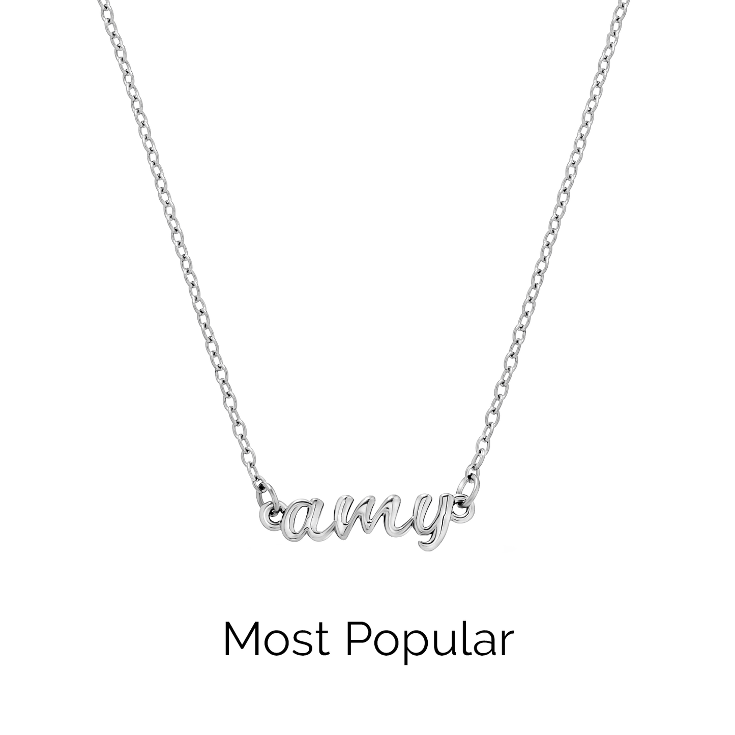 Script Name Necklace (Silver)