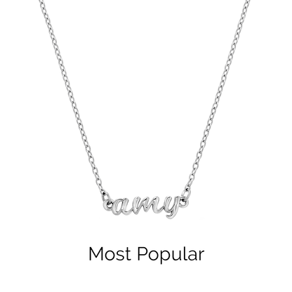 Script Name Necklace (Silver)