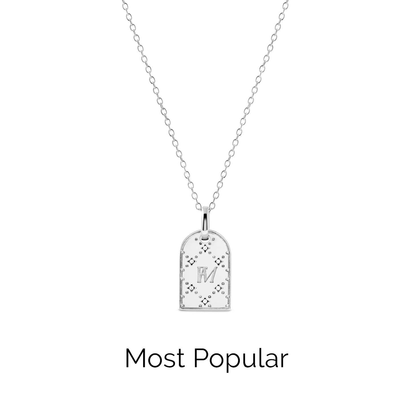 Double Monogram Necklace (Silver)