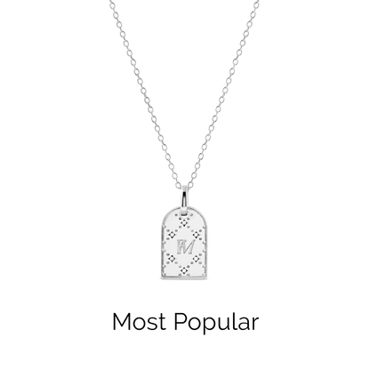 Double Monogram Necklace (Silver)