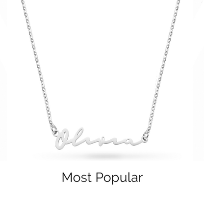 Fine Signature Name Necklace (Silver)