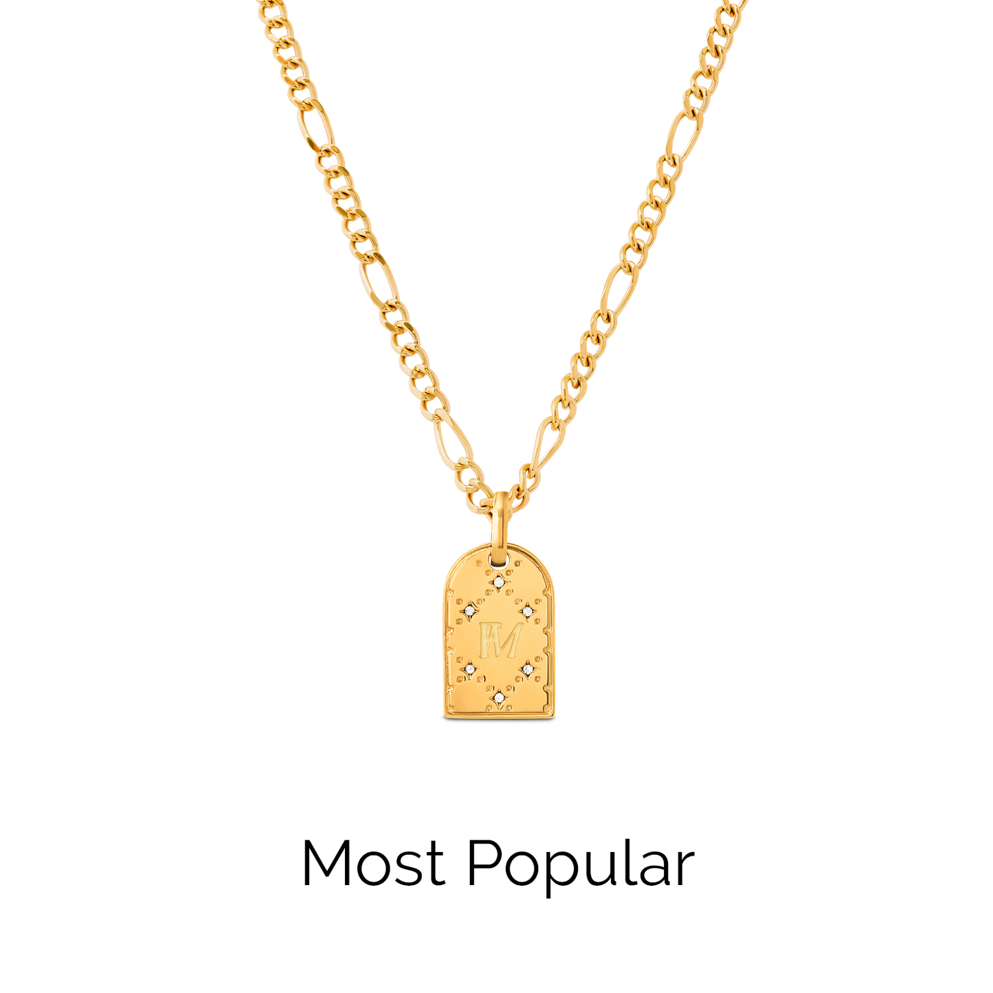 Double Monogram Necklace (Gold)