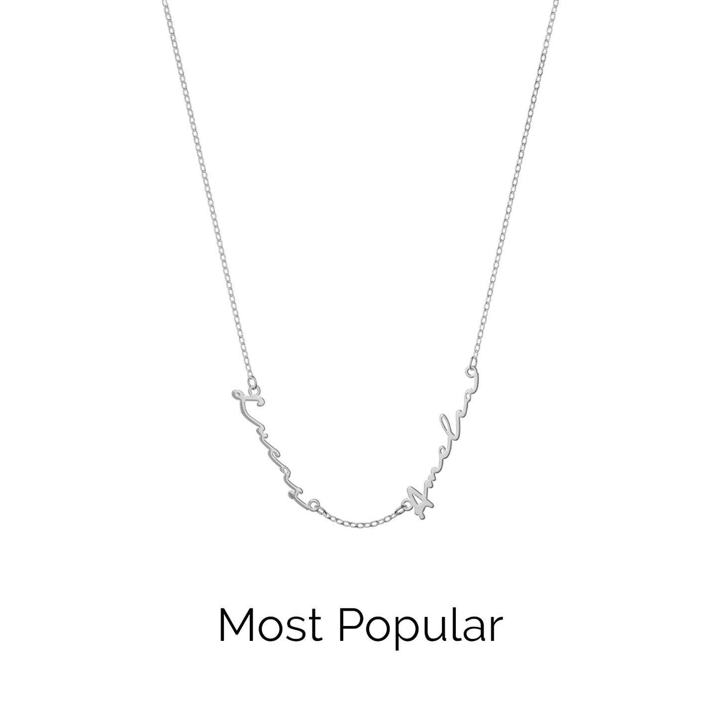 Multi Signature Name Necklace (Silver)