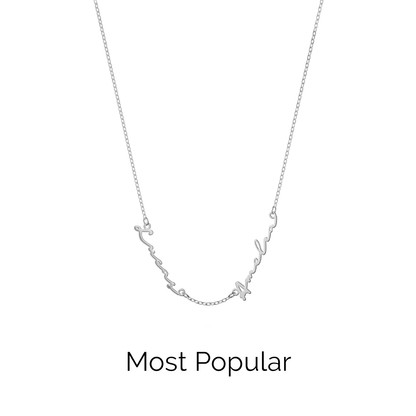 Multi Signature Name Necklace (Silver)