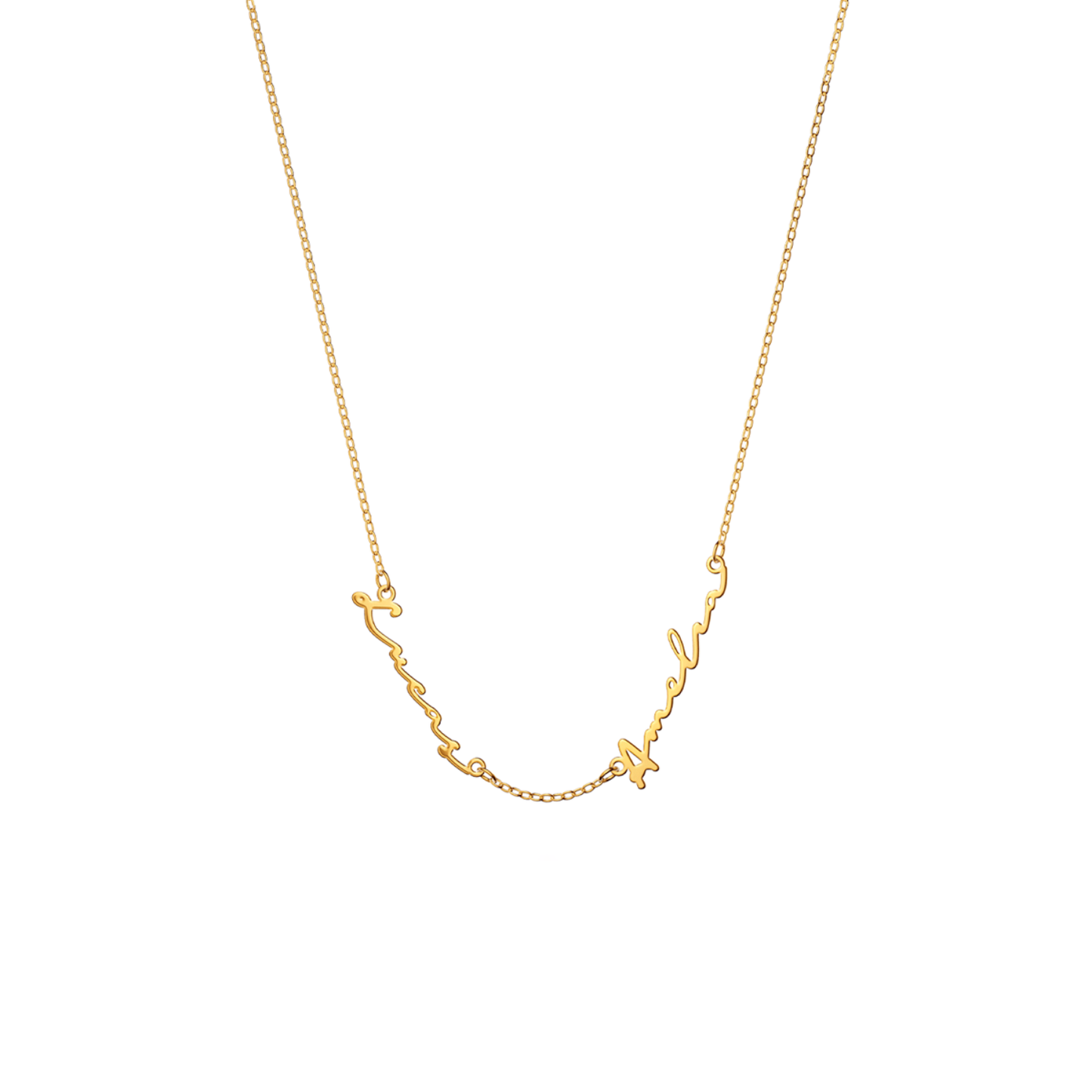 Fine Multi Signature Name Necklace (Gold)