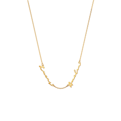 Fine Multi Signature Name Necklace (Gold)
