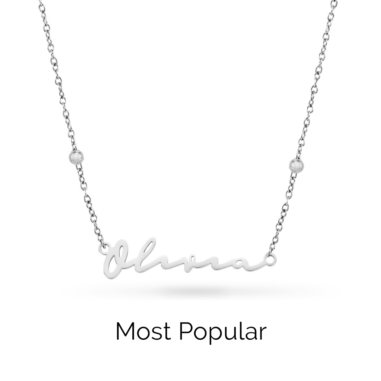 Fine Signature Name Necklace (Silver)