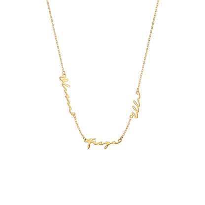 Fine Multi Signature Name Necklace (Gold)