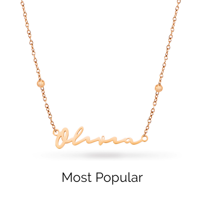 Fine Signature Name Necklace (Rose Gold)