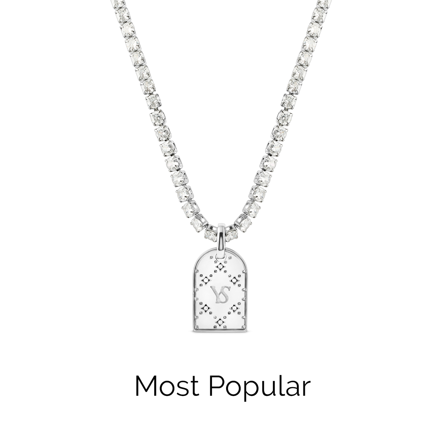 Double Monogram Necklace (Silver)