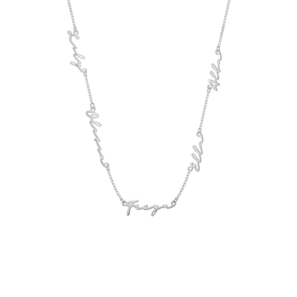 Fine Multi Signature Name Necklace (Silver)
