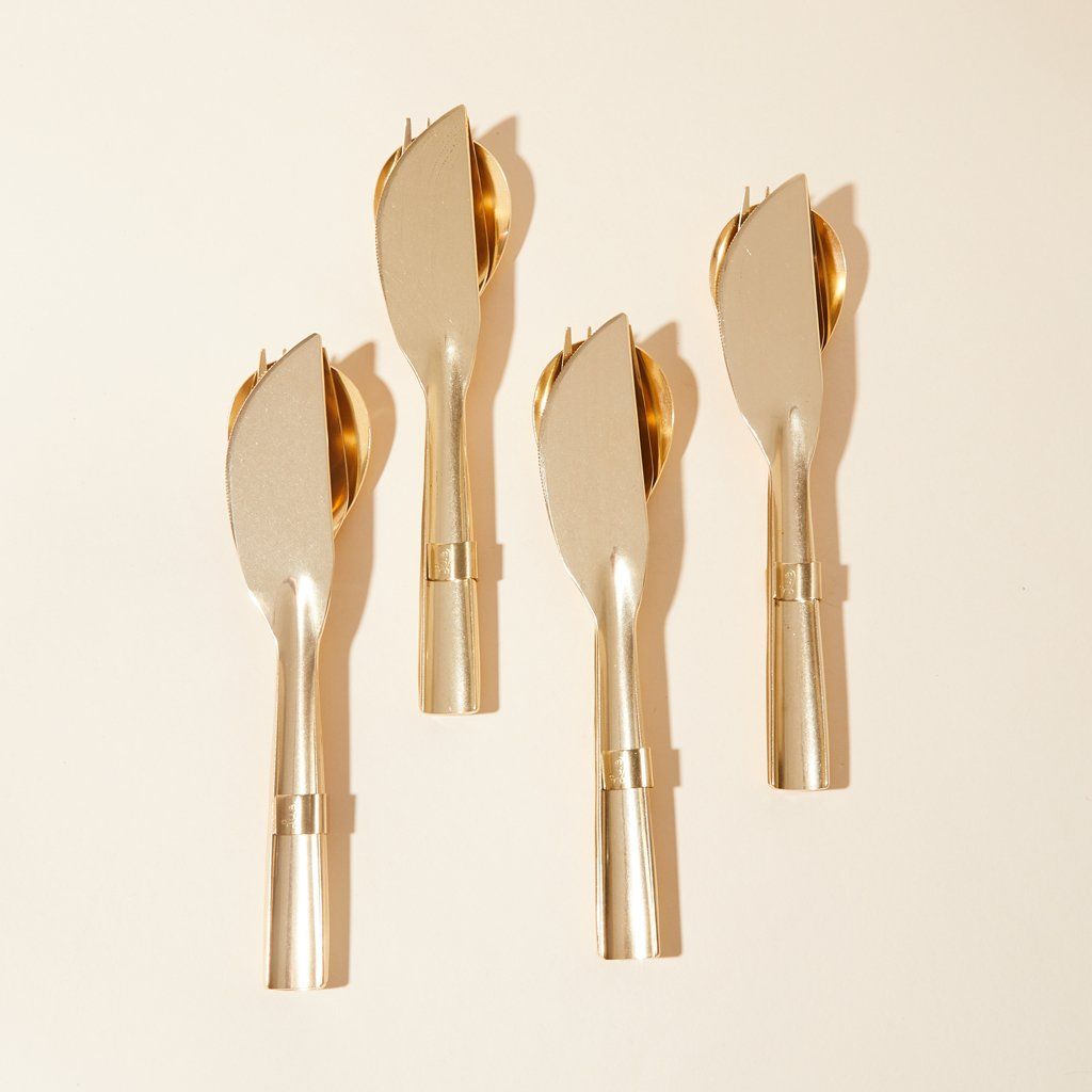 Brass Flatware Set of 4