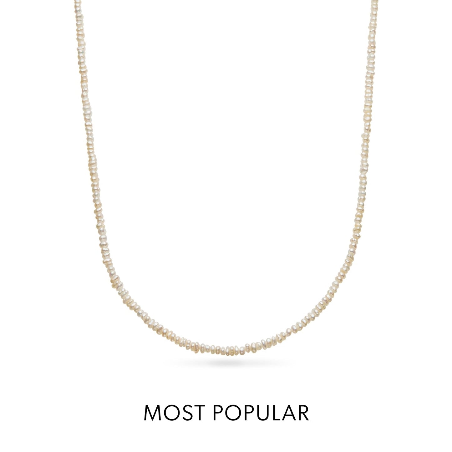 Layering Mini Pearl Beaded Chain Necklace (Gold)