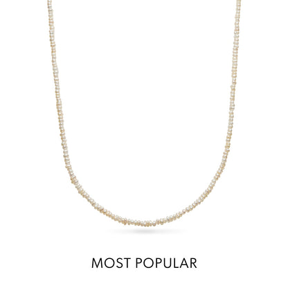 Layering Mini Pearl Beaded Chain Necklace (Gold)