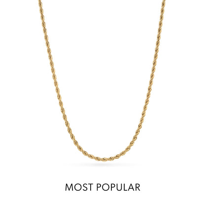 Layering Small Rope Chain Necklace (Gold)