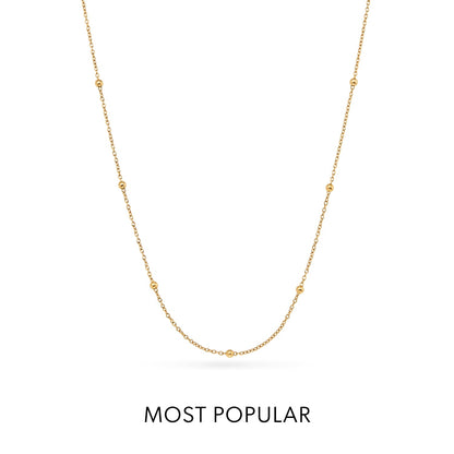 Layering Sphere Chain Necklace (Gold)