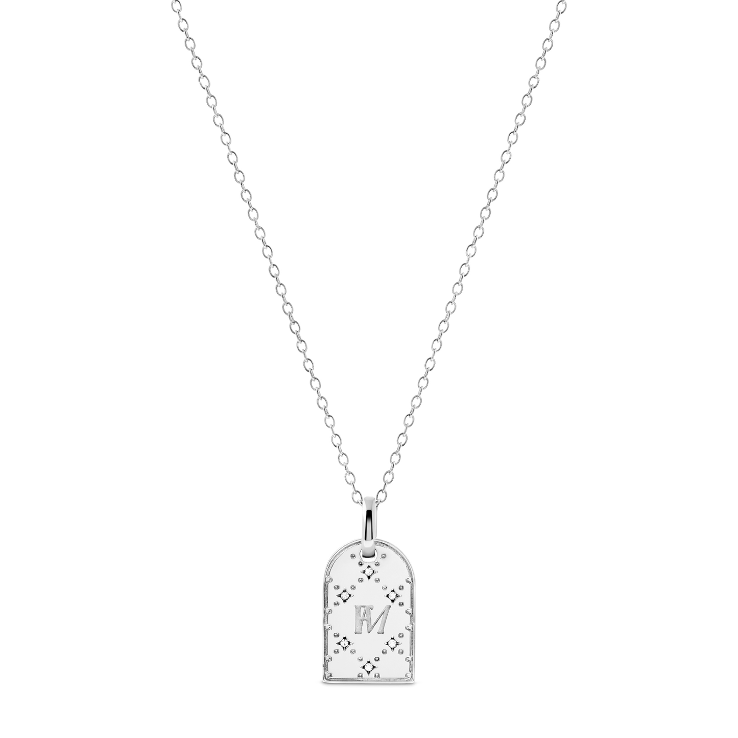 Double Monogram Necklace (Silver)
