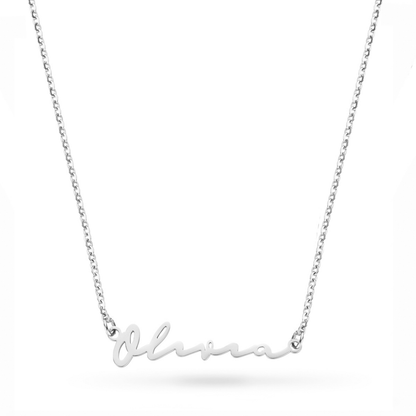 Fine Signature Name Necklace (Silver)