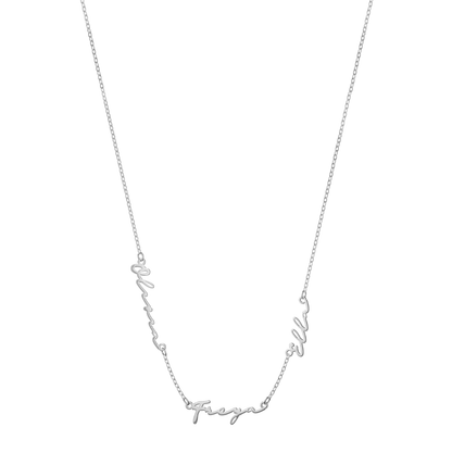 Multi Signature Name Necklace (Silver)