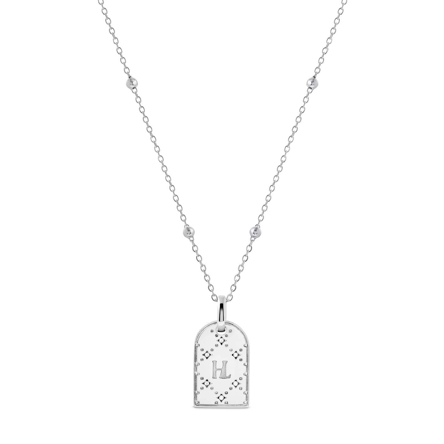 Double Monogram Necklace (Silver)