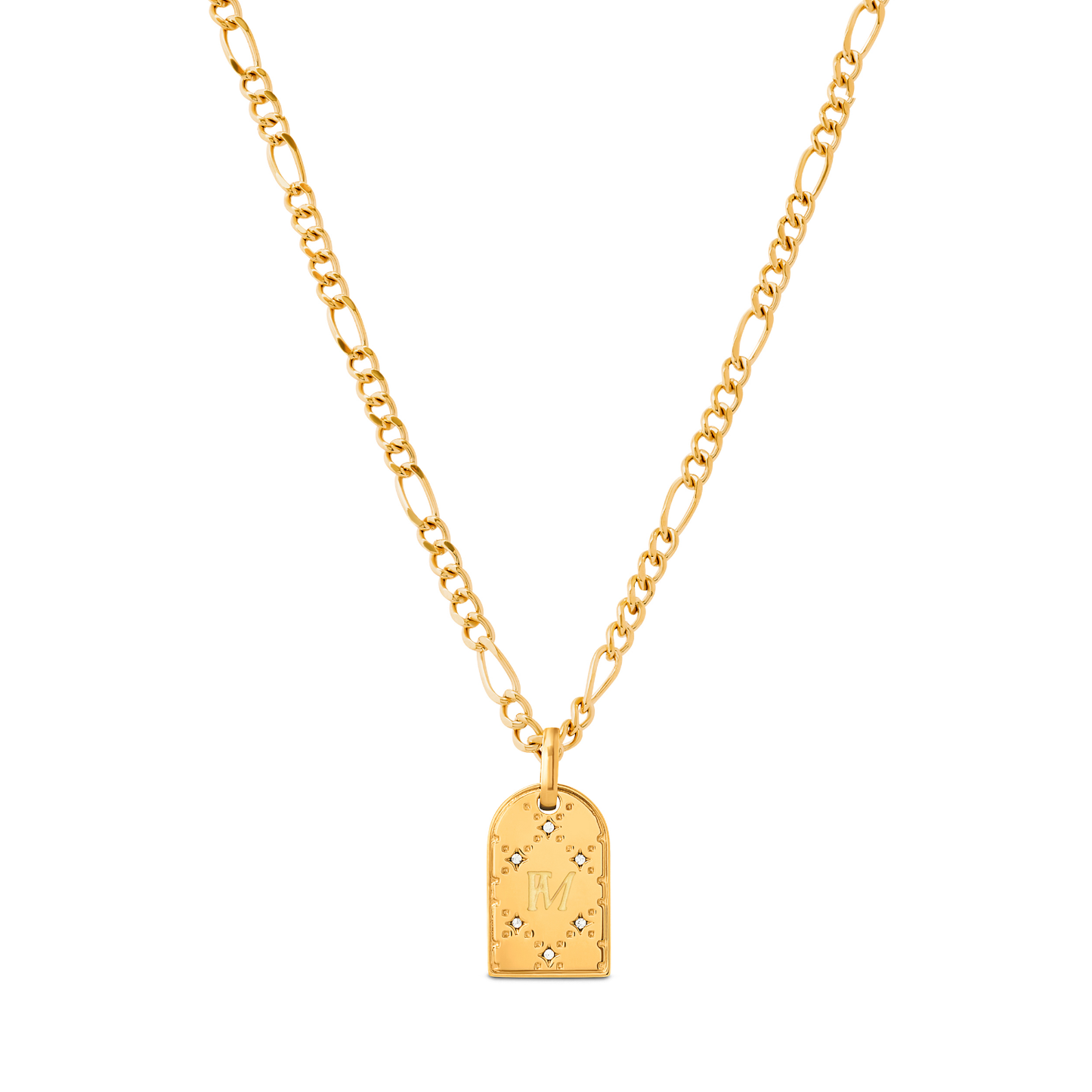 Double Monogram Necklace (Gold)