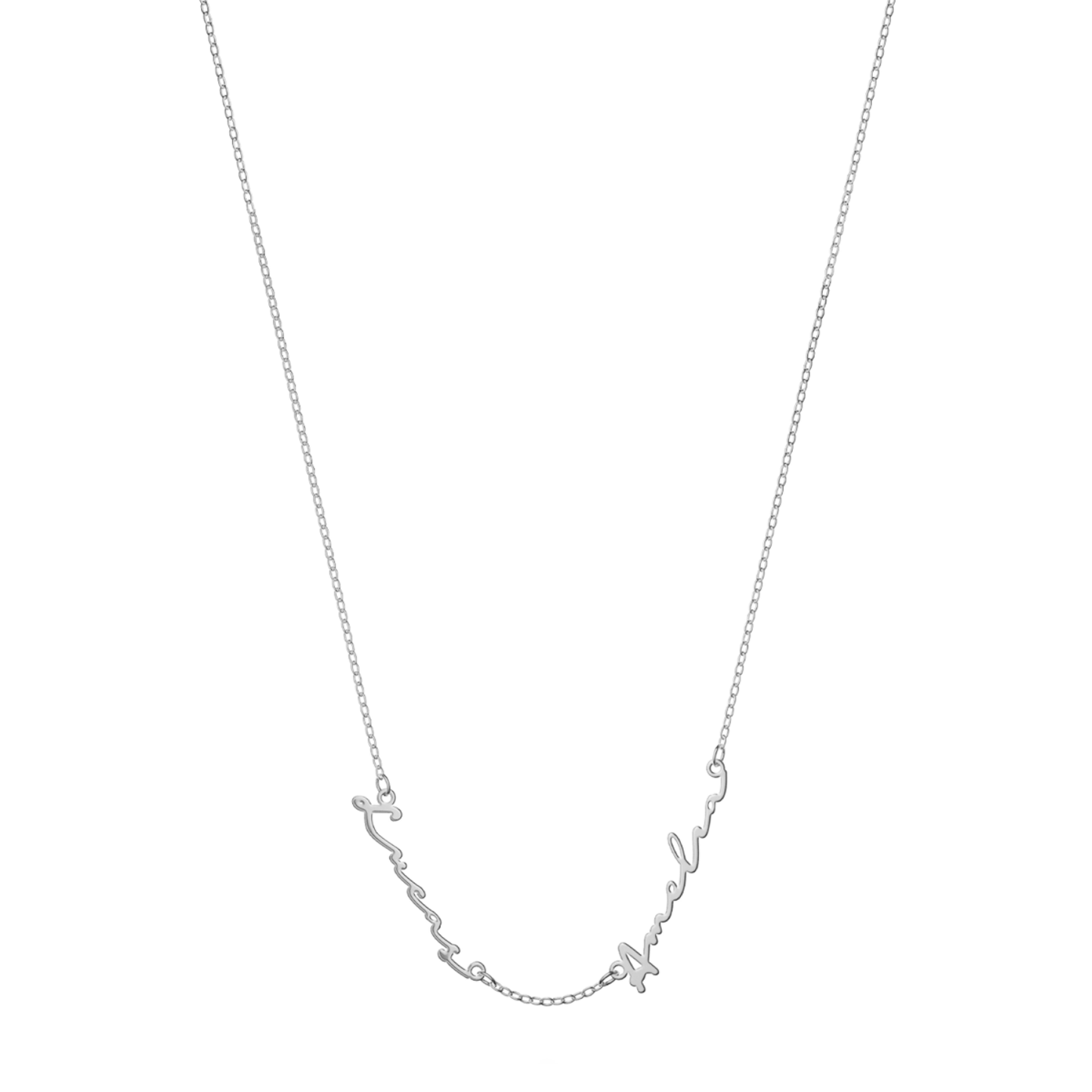 Multi Signature Name Necklace (Silver)
