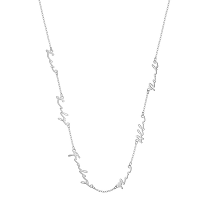 Multi Signature Name Necklace (Silver)