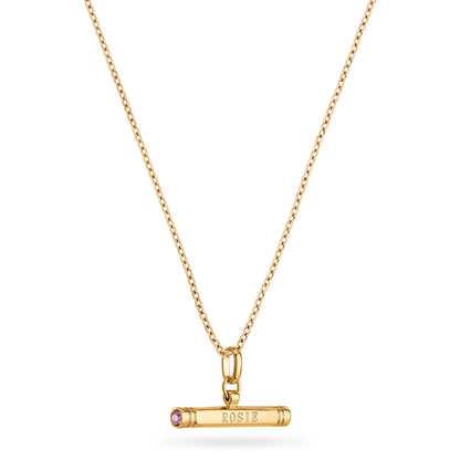 Custom Stamped T-Bar Necklace (Gold)