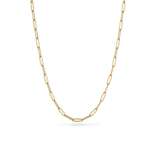 Paperclip Chain Necklace (Gold)