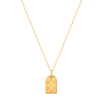 Double Monogram Necklace (Gold)