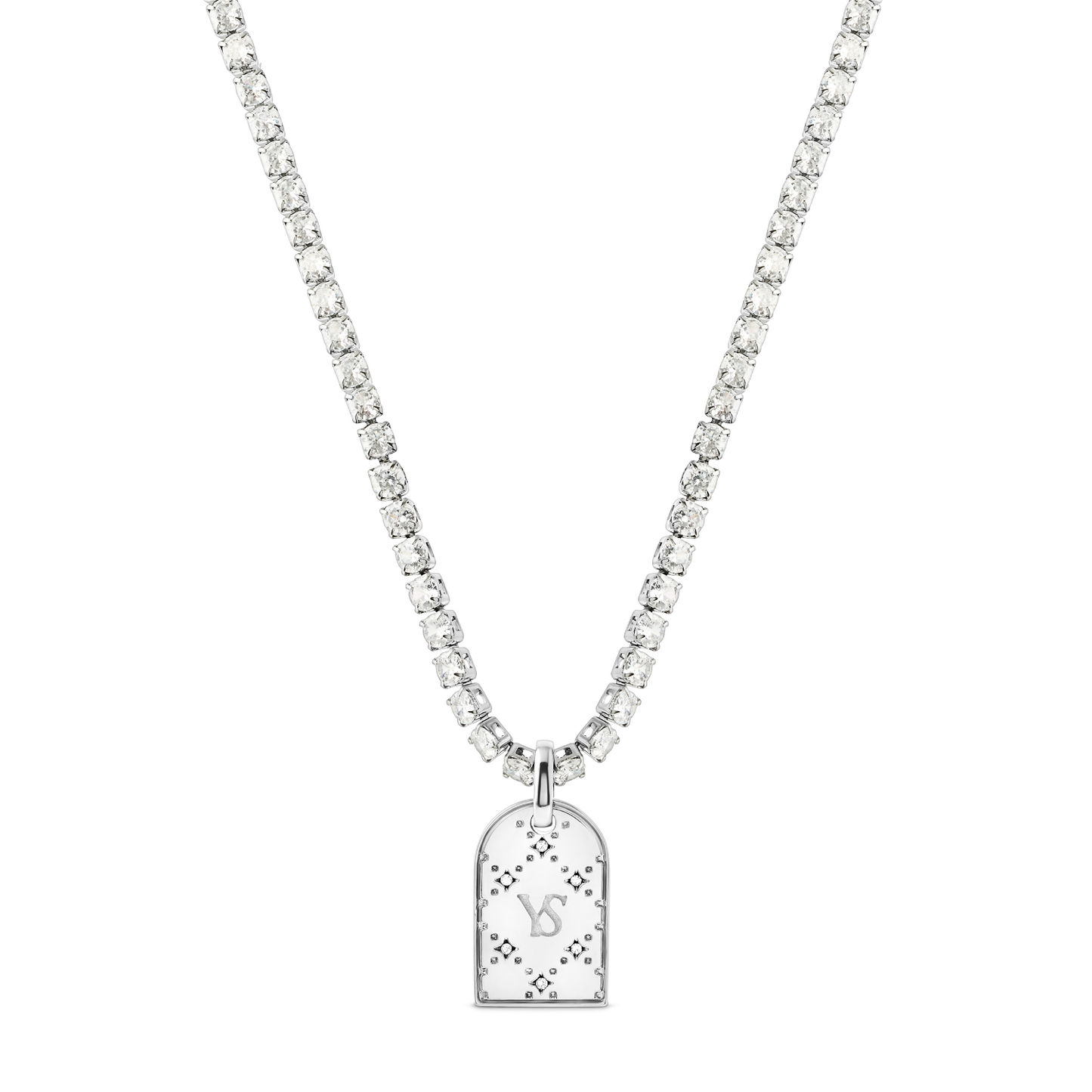 Double Monogram Necklace (Silver)