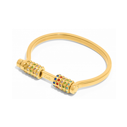 Personalised Confetti Charm Bangle (Gold)