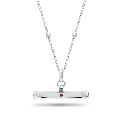 Confetti Birthstone T-bar Necklace (Silver)