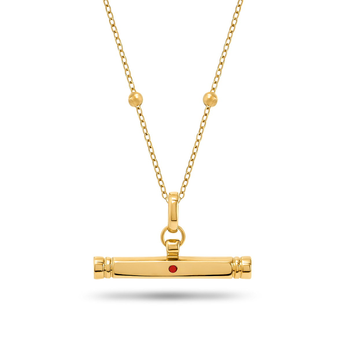 Confetti Birthstone T-bar Necklace (Gold)