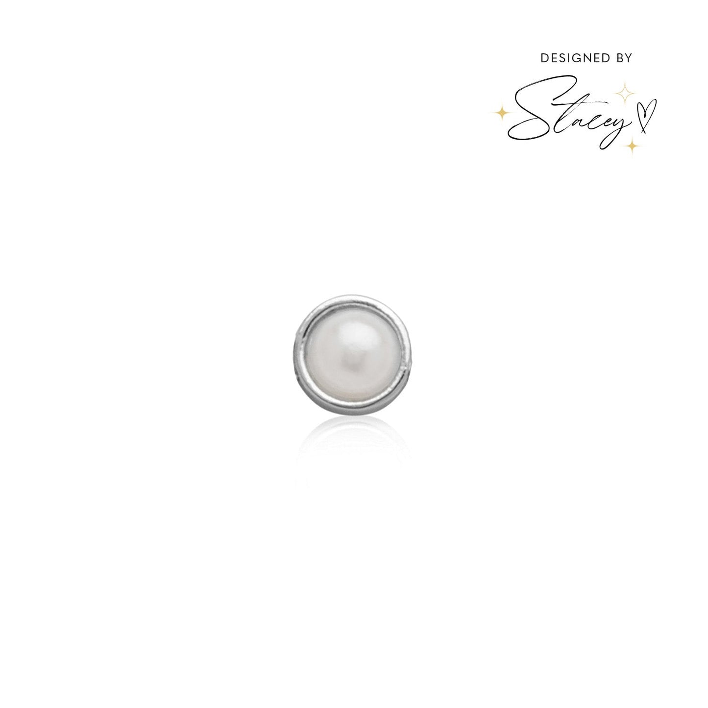 Made Mine Charms - Pearl Charm (Silver)