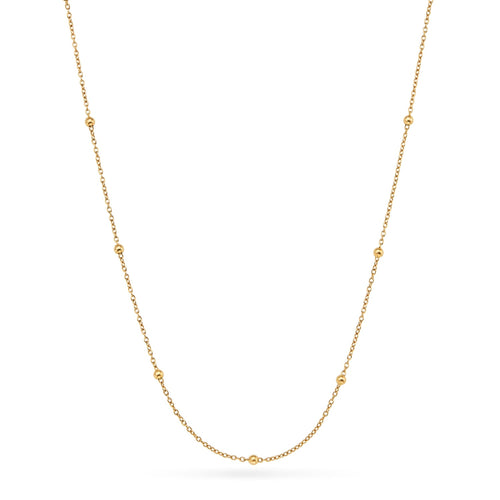 Layering Sphere Chain Necklace 18-20 in (Gold)