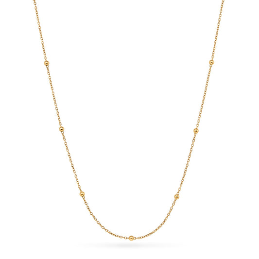 Layering Sphere Chain Necklace 18-20 in (Gold)