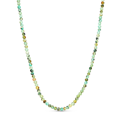 Layering Green Turquoise Beaded Necklace (Silver)