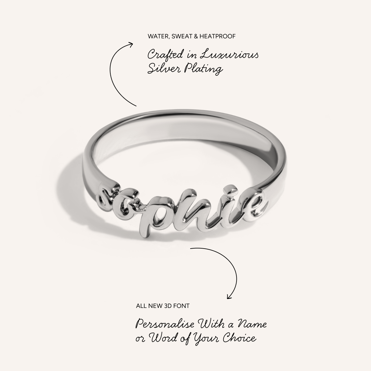 Script Name Ring (Silver)