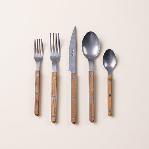 Bistrot Vintage Teak Flatware, 5-Piece Set