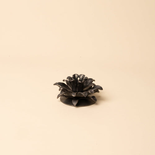 Forged Iron Flower Candle Holder