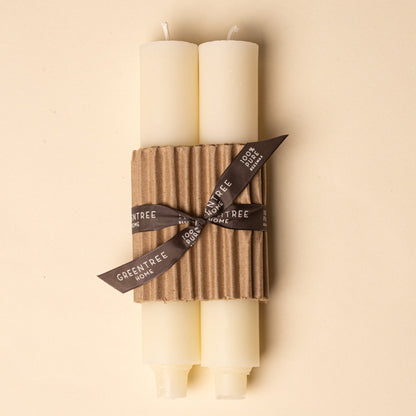 Beeswax Column Tapers, Set of 2