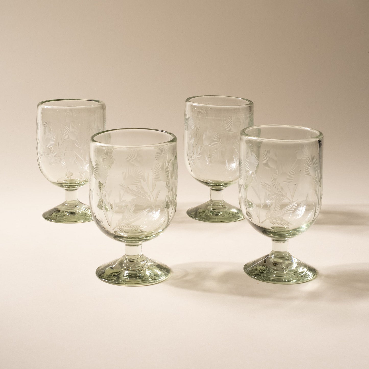 Etched Thistle Glassware