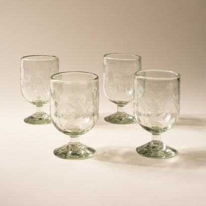 Etched Thistle Glassware